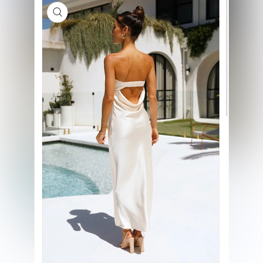 White Satin Hello Molly Coolness Calling Dress SIZE S/4 NWT